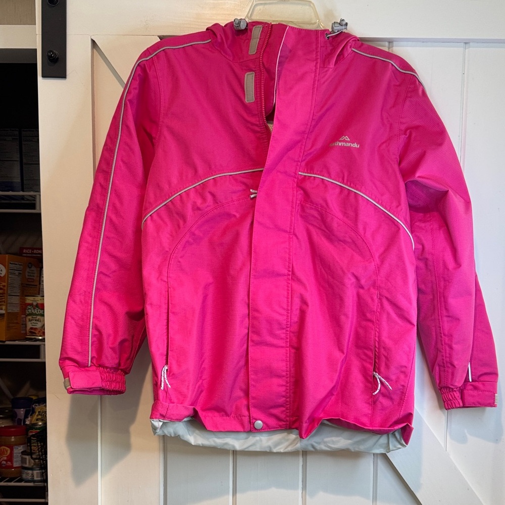 Kathmandu Kids Hooded Raincoat in Bright Pink
